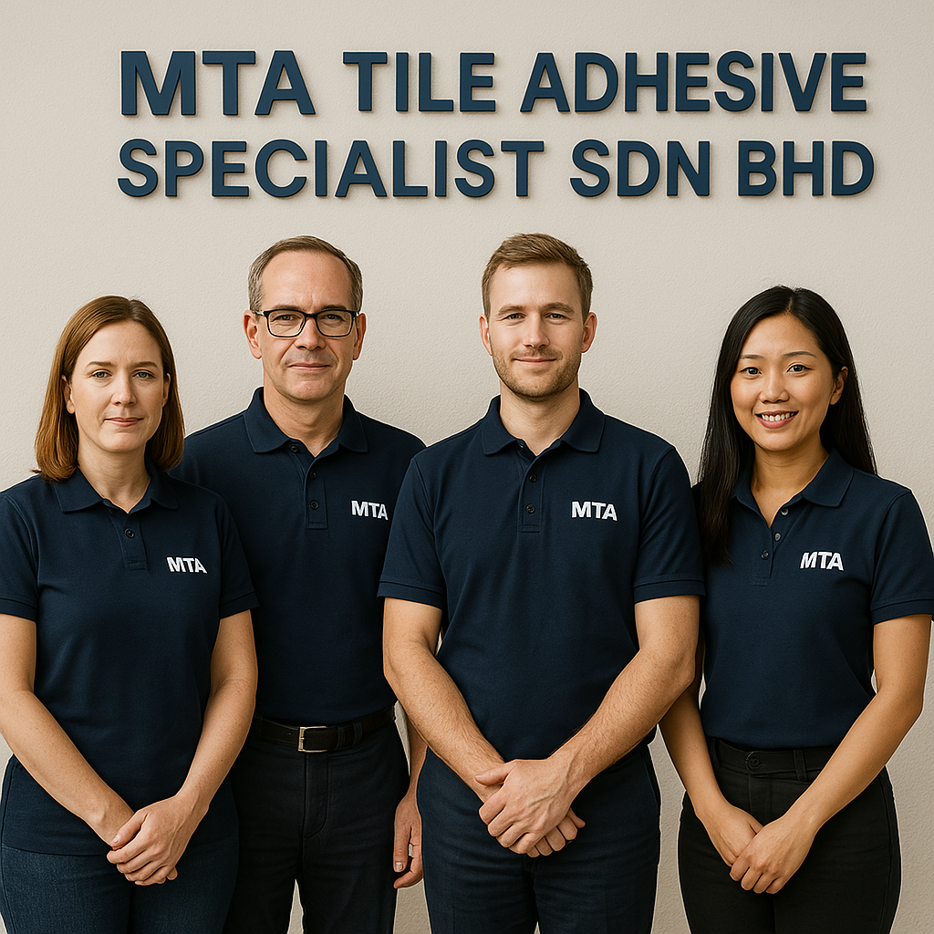 Installer applying tile adhesive with a notched trowel